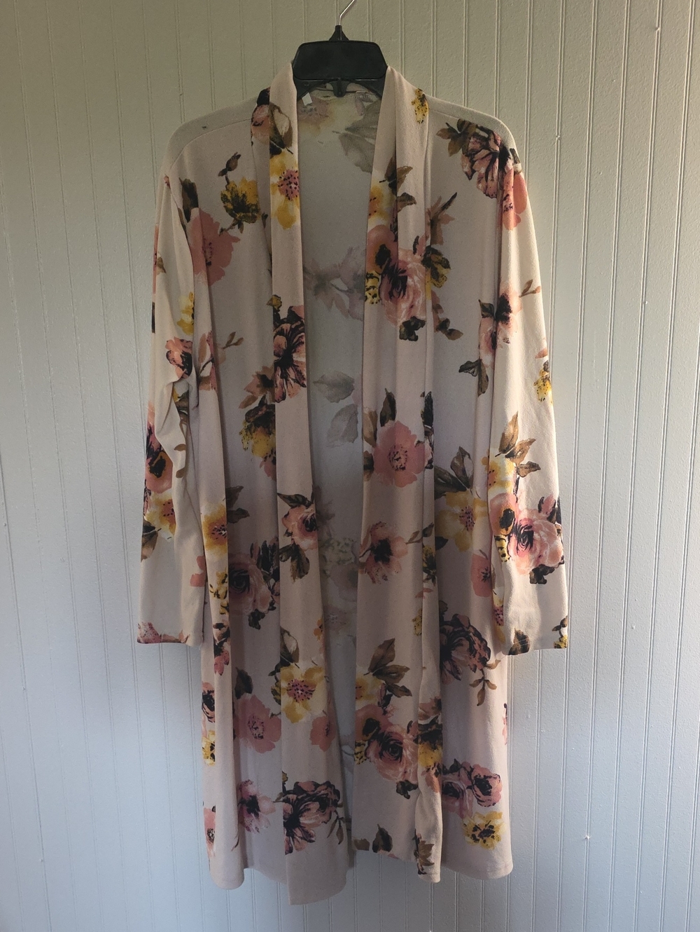 Floral Open-Front Women’s Blouse Cardigan - Blush Floral